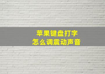 苹果键盘打字怎么调震动声音