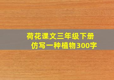 荷花课文三年级下册仿写一种植物300字