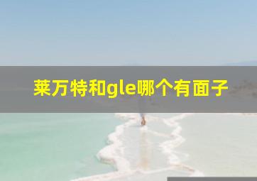 莱万特和gle哪个有面子