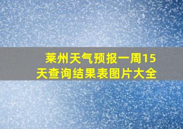 莱州天气预报一周15天查询结果表图片大全