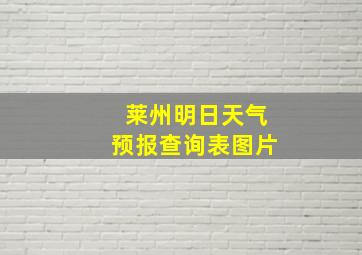 莱州明日天气预报查询表图片