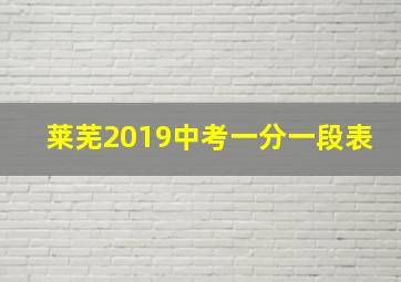 莱芜2019中考一分一段表