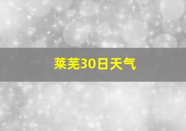 莱芜30日天气