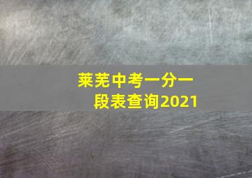 莱芜中考一分一段表查询2021