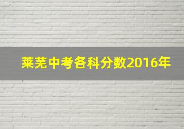 莱芜中考各科分数2016年