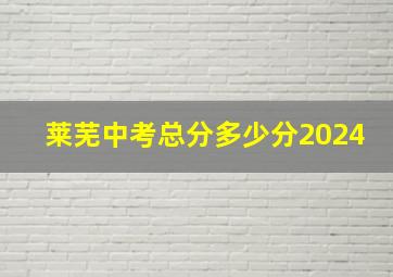 莱芜中考总分多少分2024