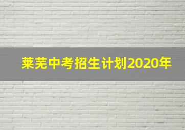 莱芜中考招生计划2020年