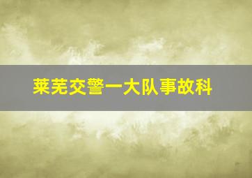 莱芜交警一大队事故科