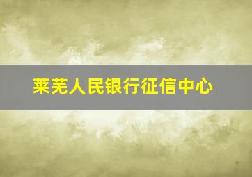 莱芜人民银行征信中心