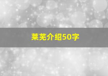 莱芜介绍50字