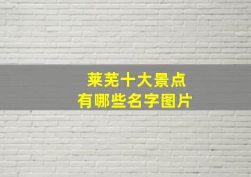 莱芜十大景点有哪些名字图片