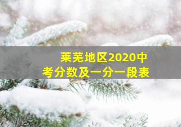 莱芜地区2020中考分数及一分一段表