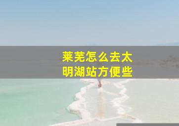 莱芜怎么去太明湖站方便些