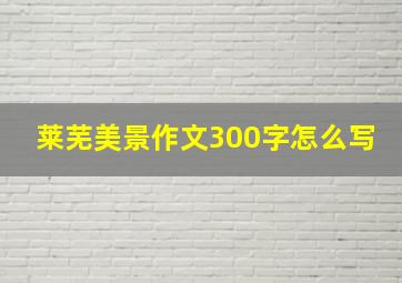 莱芜美景作文300字怎么写