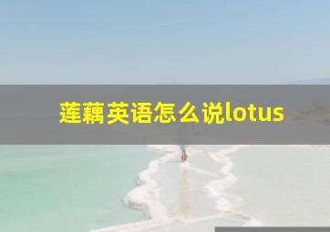 莲藕英语怎么说lotus