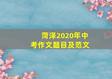 菏泽2020年中考作文题目及范文