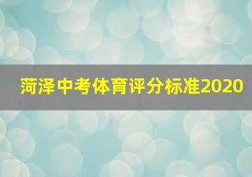 菏泽中考体育评分标准2020