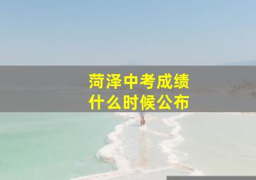 菏泽中考成绩什么时候公布