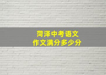 菏泽中考语文作文满分多少分