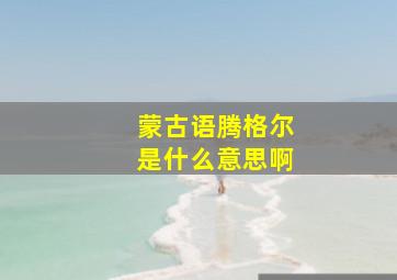 蒙古语腾格尔是什么意思啊