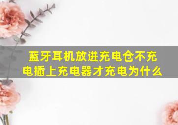 蓝牙耳机放进充电仓不充电插上充电器才充电为什么