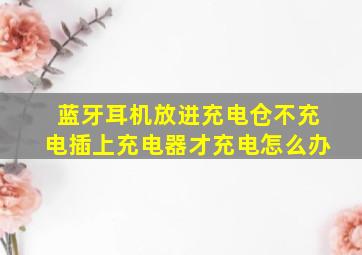 蓝牙耳机放进充电仓不充电插上充电器才充电怎么办