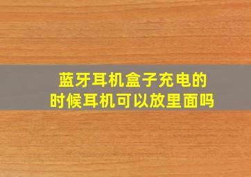 蓝牙耳机盒子充电的时候耳机可以放里面吗