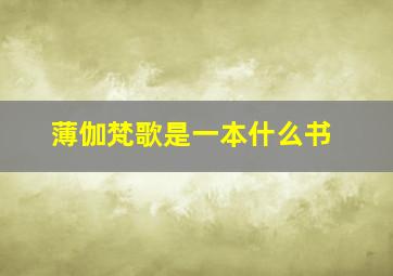 薄伽梵歌是一本什么书