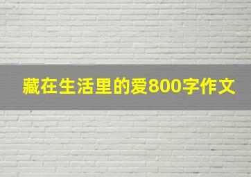 藏在生活里的爱800字作文