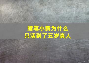 蜡笔小新为什么只活到了五岁真人