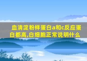 血清淀粉样蛋白a和c反应蛋白都高,白细胞正常说明什么