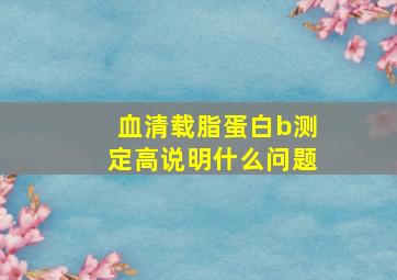 血清载脂蛋白b测定高说明什么问题