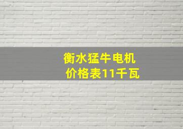 衡水猛牛电机价格表11千瓦