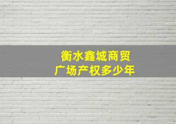 衡水鑫城商贸广场产权多少年