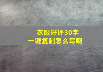 衣服好评30字一键复制怎么写啊