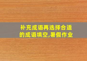 补充成语再选择合适的成语填空,暑假作业