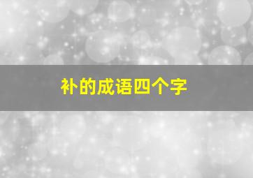 补的成语四个字