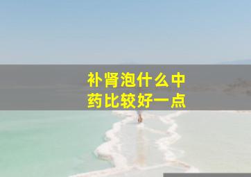 补肾泡什么中药比较好一点