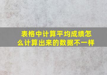 表格中计算平均成绩怎么计算出来的数据不一样