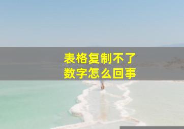 表格复制不了数字怎么回事