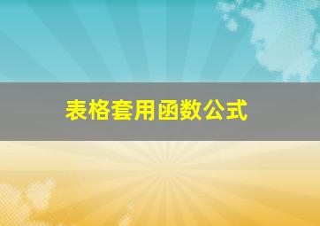 表格套用函数公式