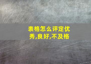 表格怎么评定优秀,良好,不及格