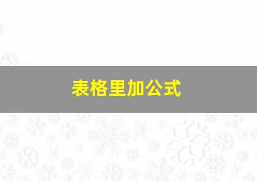 表格里加公式