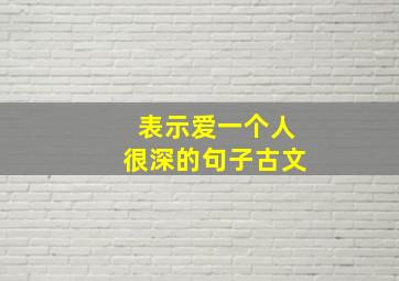 表示爱一个人很深的句子古文