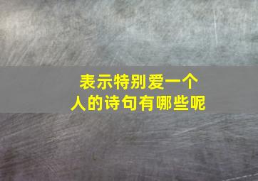 表示特别爱一个人的诗句有哪些呢