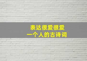 表达很爱很爱一个人的古诗词