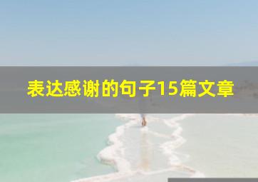 表达感谢的句子15篇文章