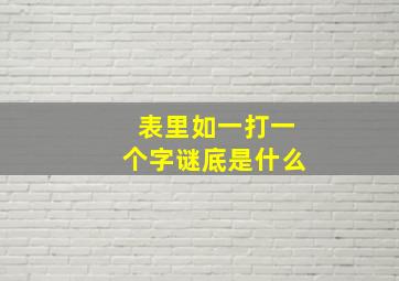 表里如一打一个字谜底是什么