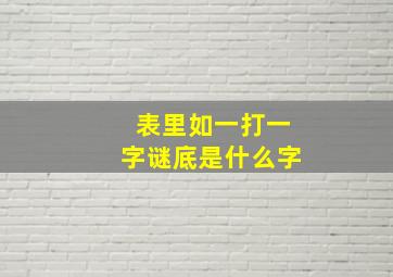 表里如一打一字谜底是什么字