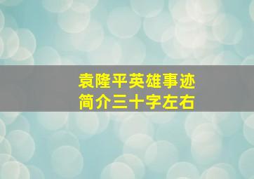 袁隆平英雄事迹简介三十字左右